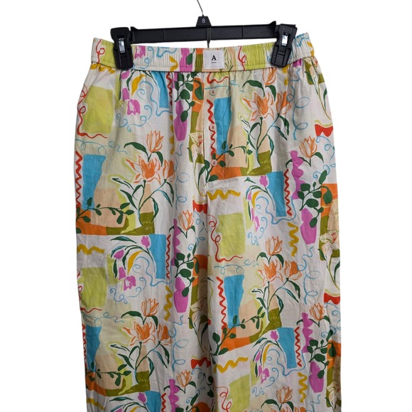 Anthropologie Multi-Color Floral Abstract Wide Leg Pull On Pants Size S NWTS - Picture 4 of 10